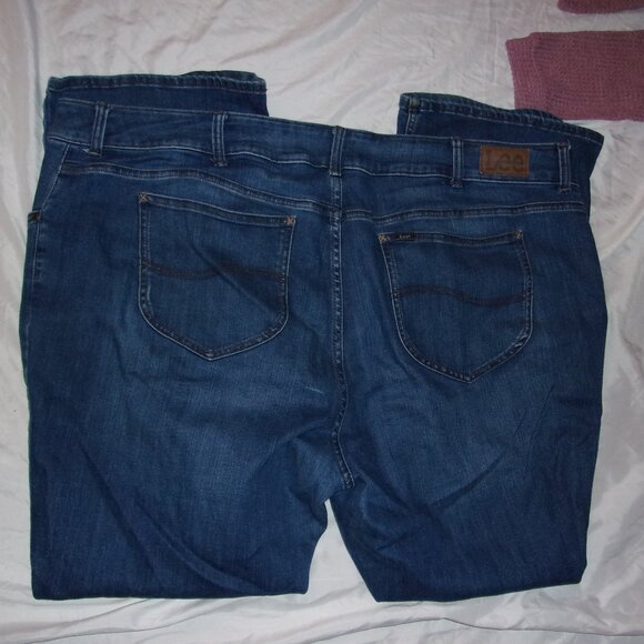 LEE plus sized size 26 denim blue jeans womens pants jean stretch boot cut - Picture 1 of 6